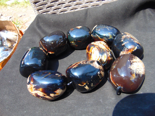 1002 gr Big Necklace Indonesian Amber for Healing A9K90B