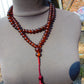 72 gram 108 Beads 10 mm Mala Buddha Necklace for Yoga Meditation Indonesian Red Amber for Healing MB23