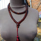 70 gram 108 Beads 10 mm Mala Buddha Necklace for Yoga Meditation Indonesian Cherry Red Amber for Healing MB24