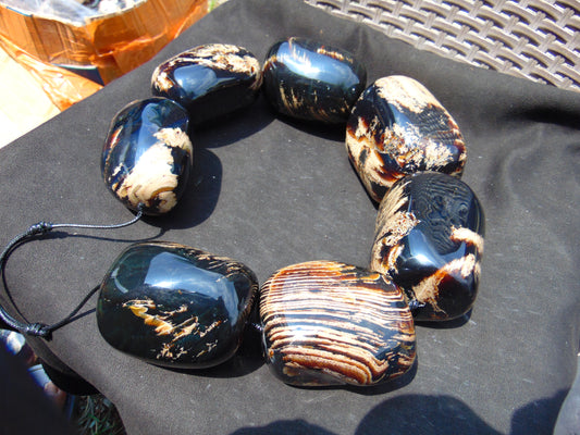 1729 gr Big Necklace Indonesian Amber for Healing A7K71