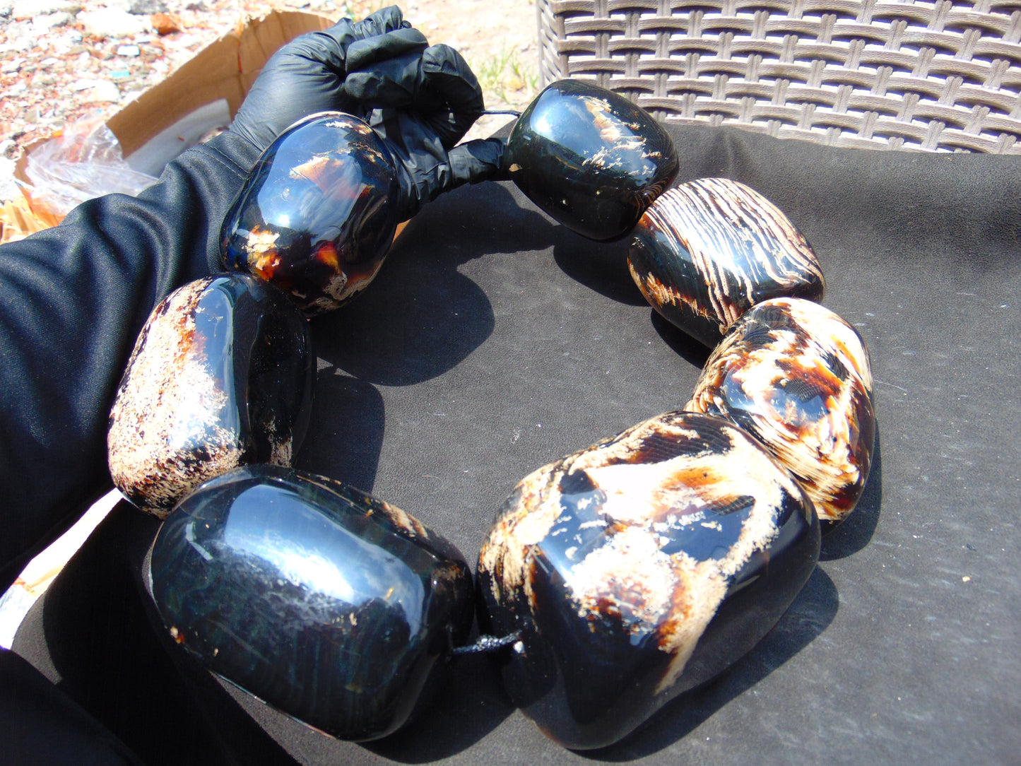 1729 gr Big Necklace Indonesian Amber for Healing A7K71