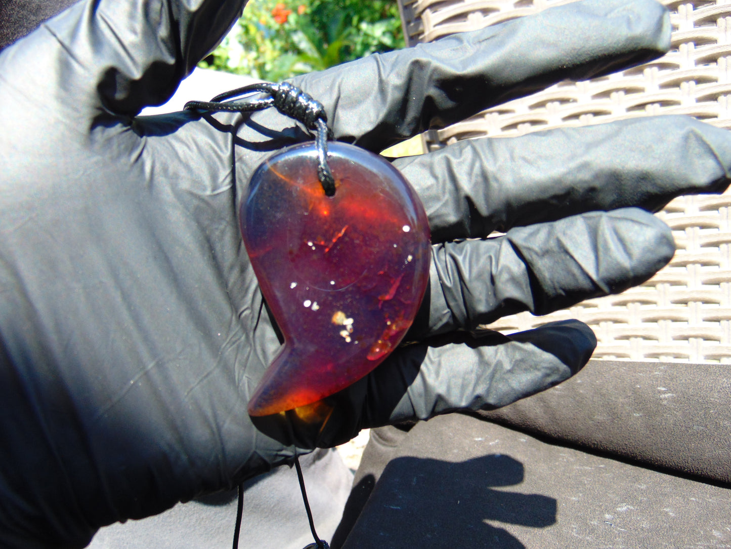 24 gr Comma Pendant Indonesian Blue Amber for Healing 25Y8