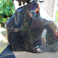 3239 gr Full Polished 28x25x5 cm Indonesia Black Blue Amber for Healing ML40
