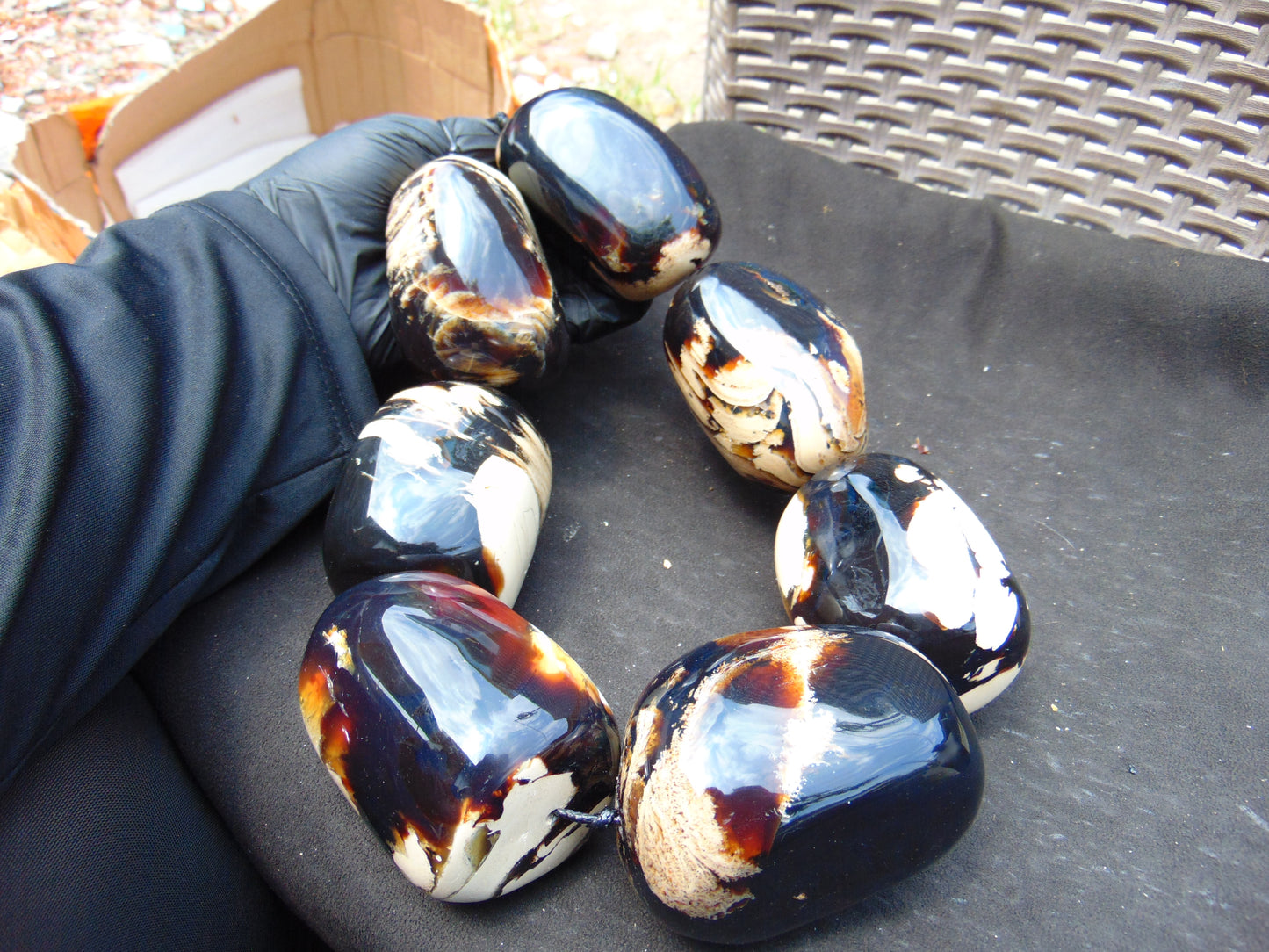 1124 gr Big Necklace Indonesian Amber for Healing A7K80