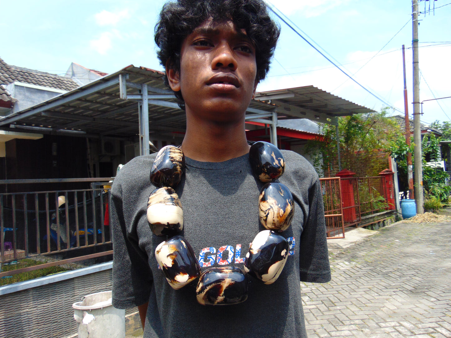 1124 gr Big Necklace Indonesian Amber for Healing A7K80