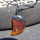Natural Indonesian Blue Amber Pendant Magatama, 16 gram Amber Comma Pendant,Unique Statement Gift for Men Women 25Y37