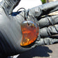 Natural Indonesian Blue Amber Pendant Magatama, 16 gram Amber Comma Pendant,Unique Statement Gift for Men Women 25Y37