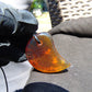 Natural Indonesian Blue Amber Pendant Magatama, 16 gram Amber Comma Pendant,Unique Statement Gift for Men Women 25Y37