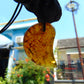 Natural Indonesian Blue Amber Pendant Magatama, 16 gram Amber Comma Pendant,Unique Statement Gift for Men Women 25Y37