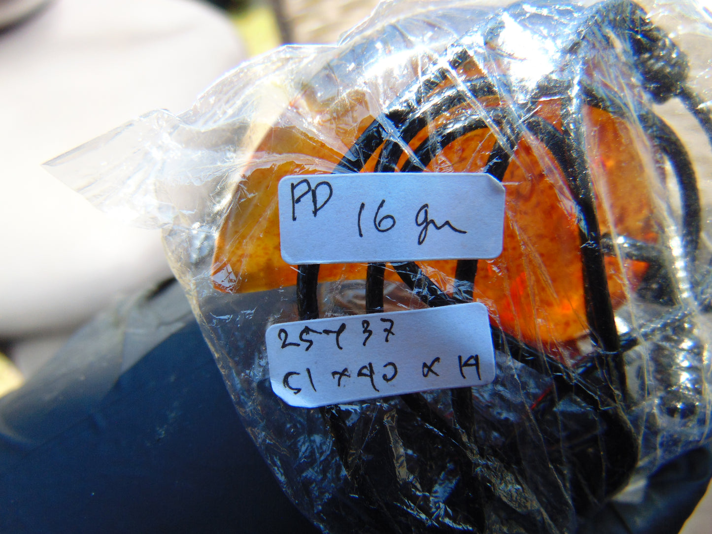 16 gr Comma Pendant Indonesian Blue Amber for Healing 25Y37