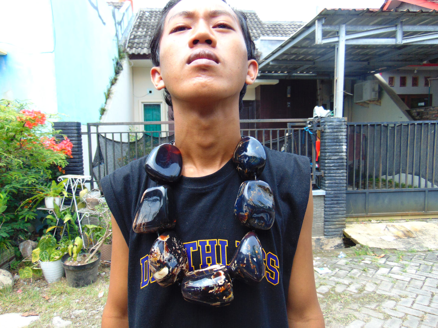 1045 gr Big Necklace Indonesian Amber for Healing A7K75