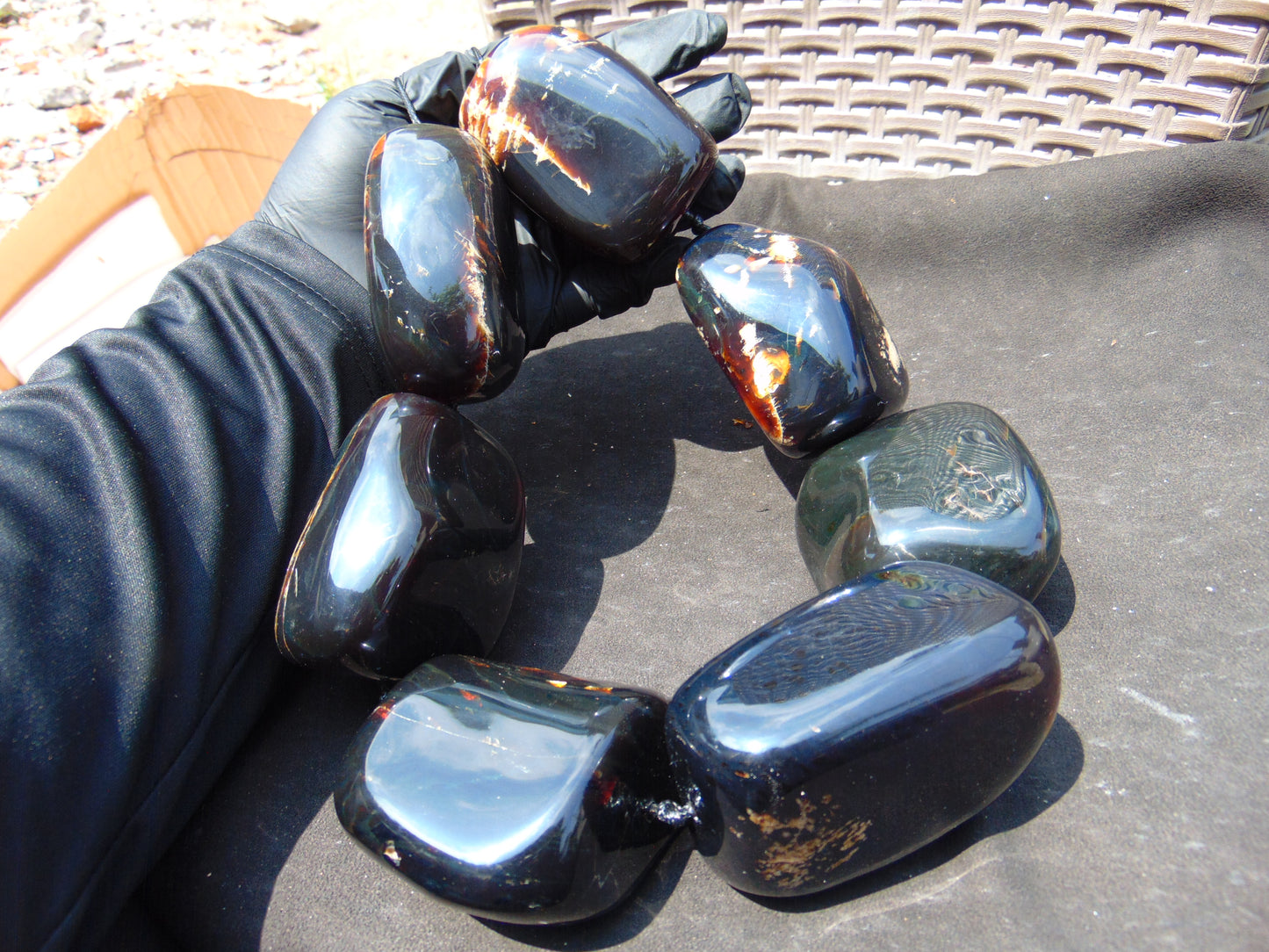 1056 gr Big Necklace Indonesian Amber for Healing A7K77