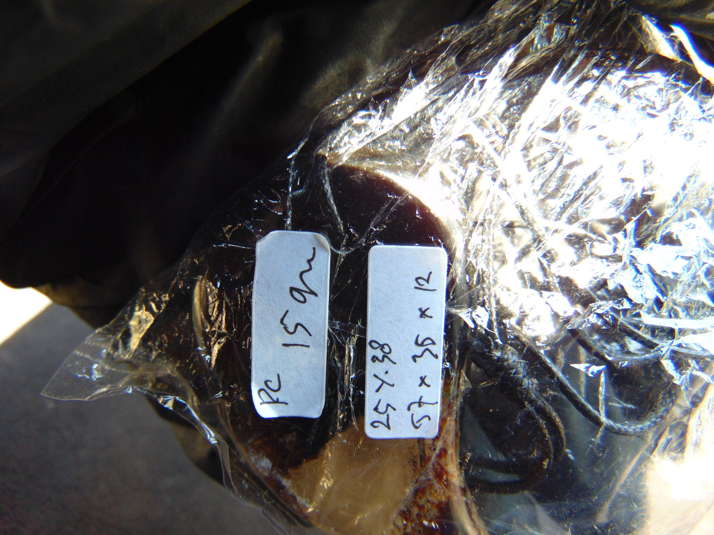 15 gr Pendant Indonesian Black White Blue Amber for Healing 25Y38