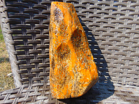 582 gram Polished Indonesia Yellow Aromatic Amber for Healing K826