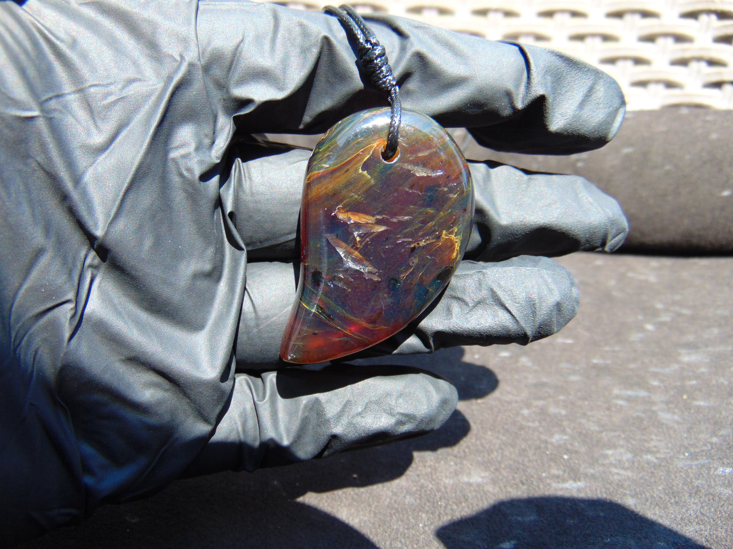 12 gr Comma Pendant Indonesian Blue Amber for Healing 25Y34