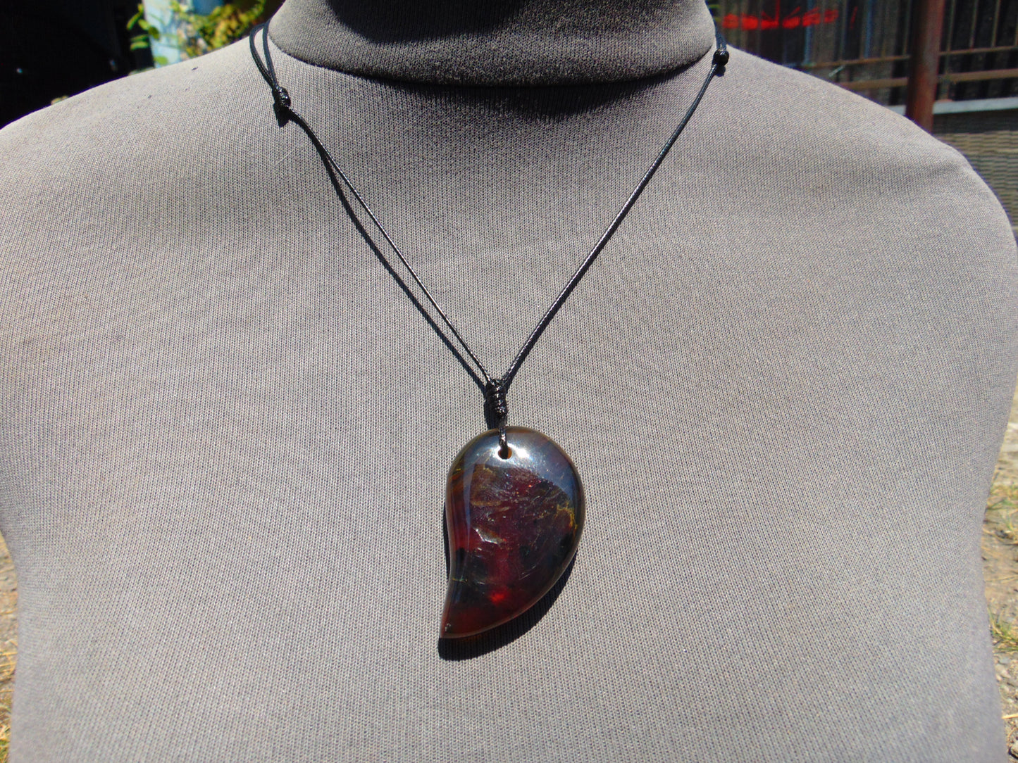 12 gr Comma Pendant Indonesian Blue Amber for Healing 25Y34