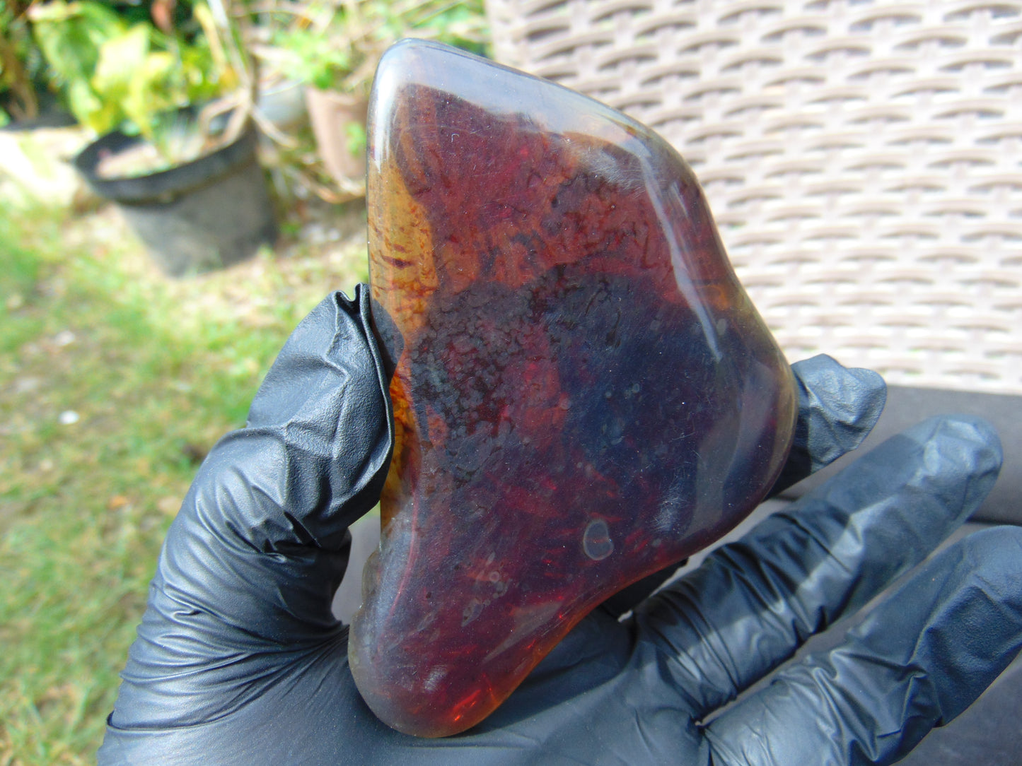 53 gr Dragon 3D carving Indonesian Blue Amber for Healing AAA