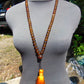 61 gram 108 Beads 9 mm Mala Buddha for Yoga and Meditation Indonesian Yellow Amber for Healing BT03