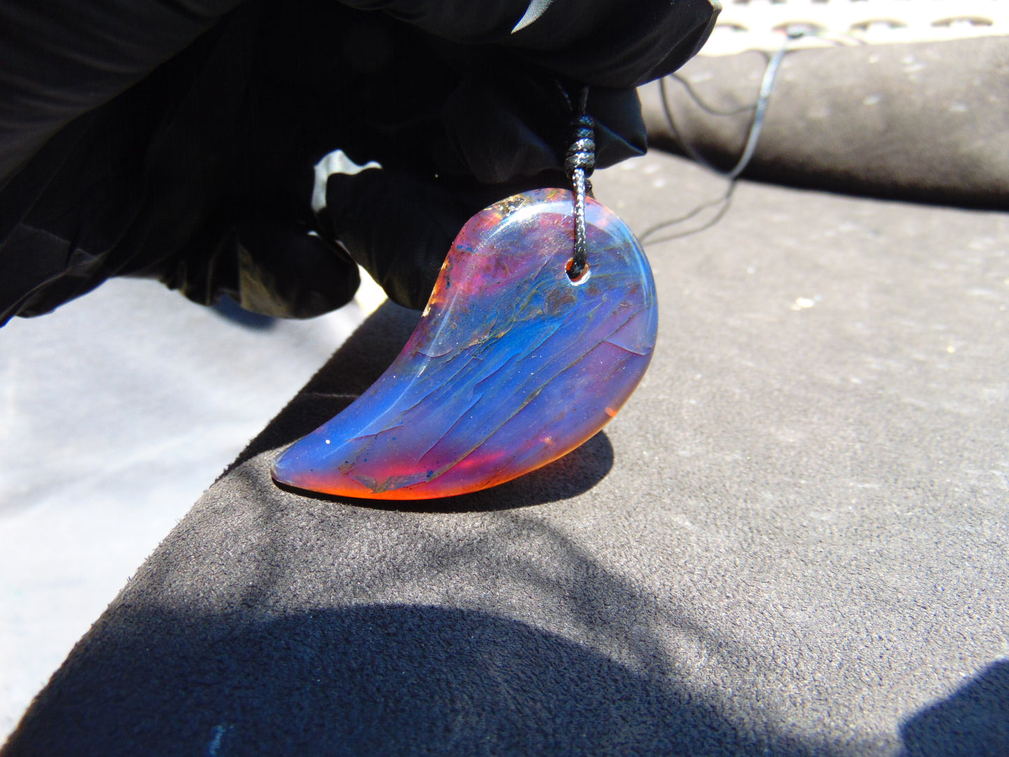 12 gr Comma Pendant Indonesian Blue Amber for Healing 25Y32