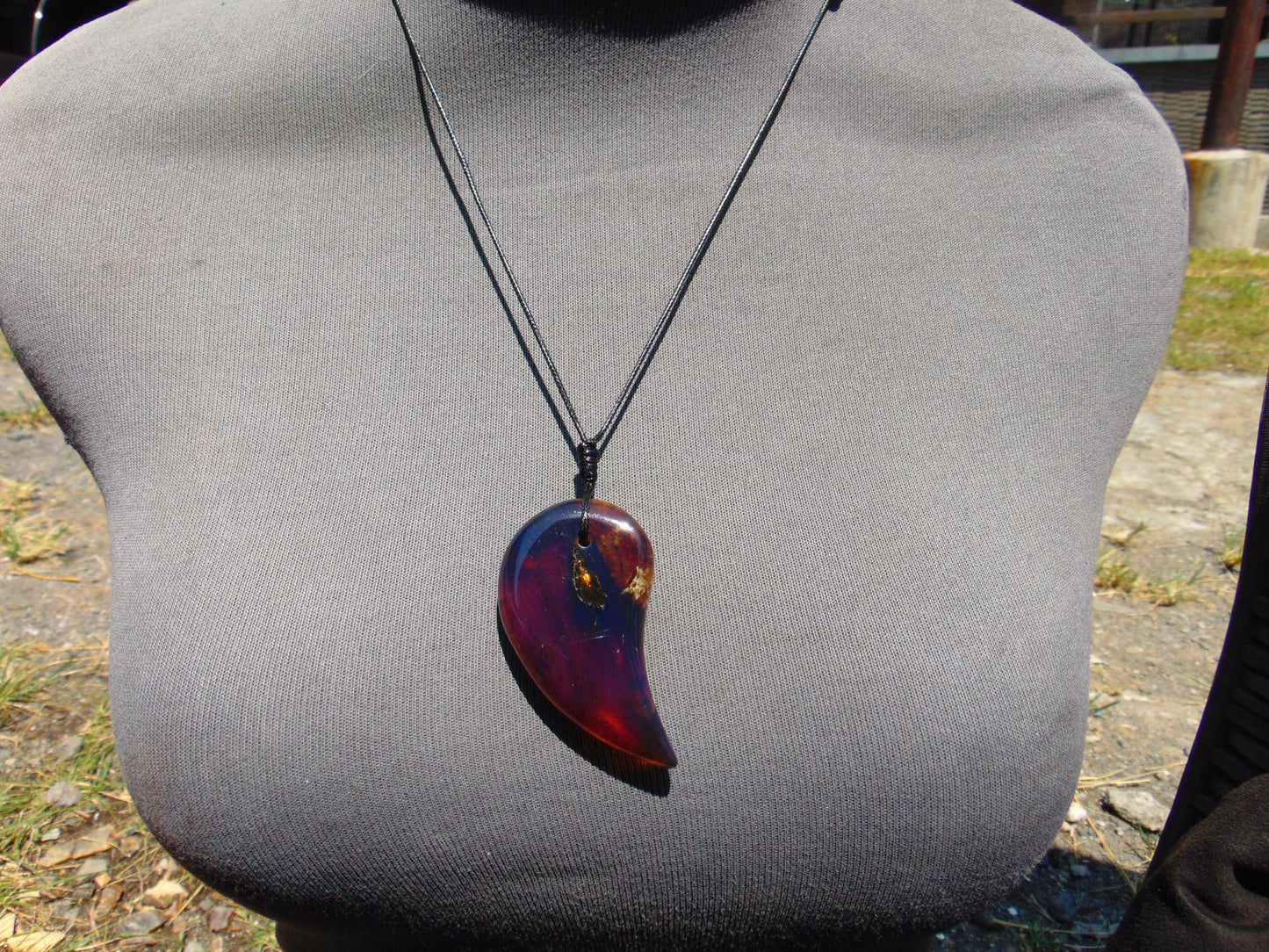 12 gr Comma Pendant Indonesian Blue Amber for Healing 25Y32