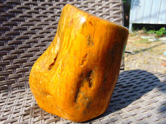 1267 gram Polished Indonesia Yellow Aromatic Amber for Healing K502