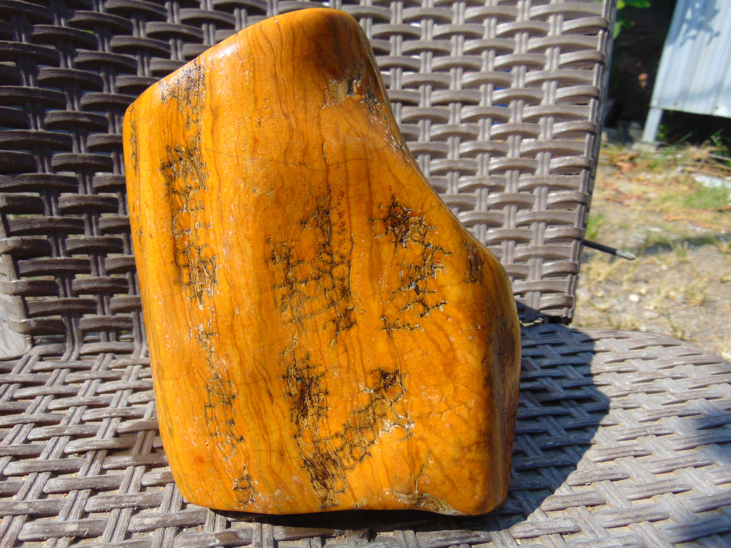 1267 gram Polished Indonesia Yellow Aromatic Amber for Healing K502