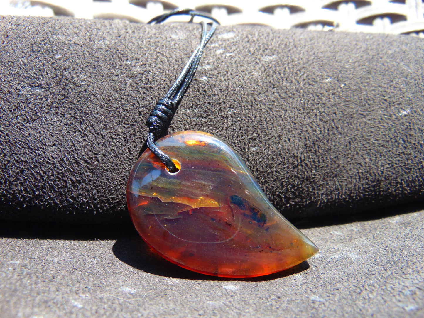8 gr Comma Pendant Indonesian Blue Amber for Healing 25Y26