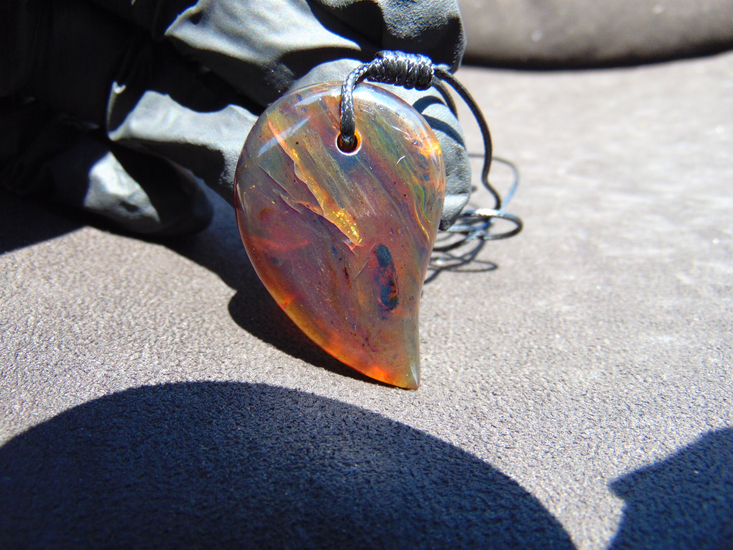 8 gr Comma Pendant Indonesian Blue Amber for Healing 25Y26