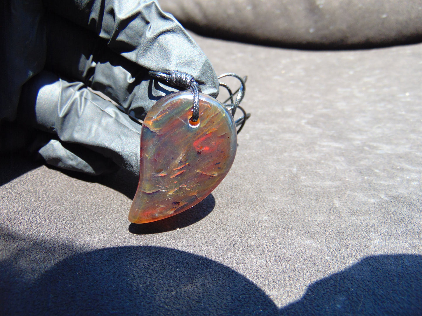 8 gr Comma Pendant Indonesian Blue Amber for Healing 25Y26