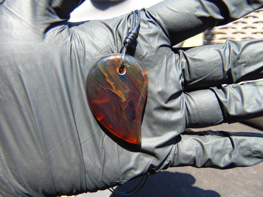 8 gr Comma Pendant Indonesian Blue Amber for Healing 25Y26