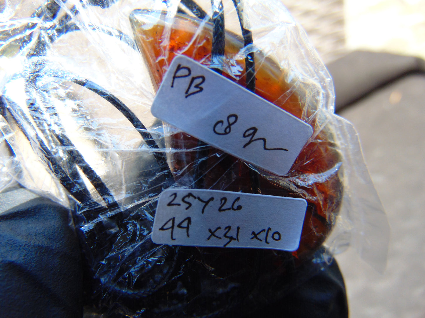 8 gr Comma Pendant Indonesian Blue Amber for Healing 25Y26