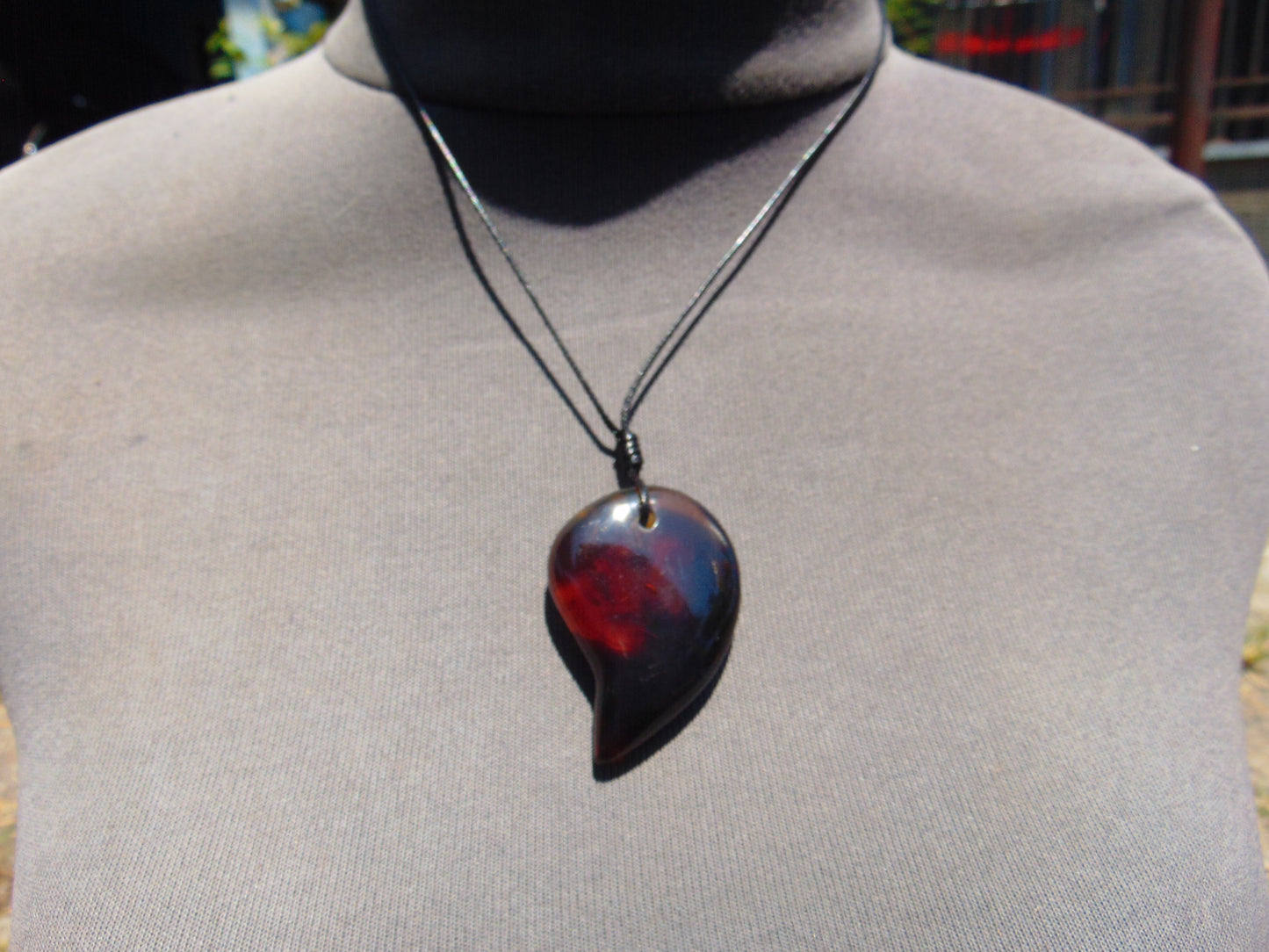 11 gr Comma Pendant Indonesian Blue Amber for Healing 25Y9