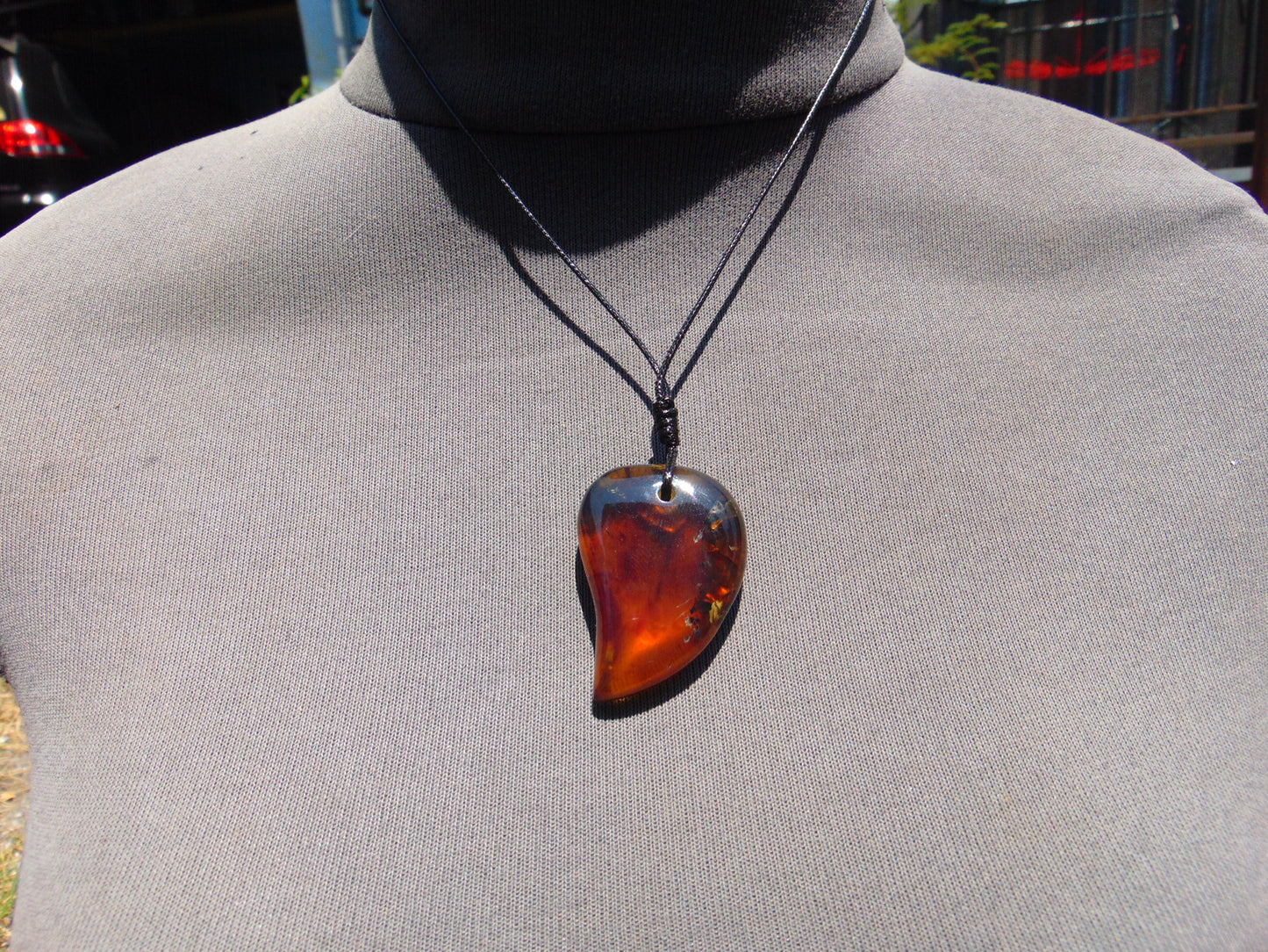 8 gr Comma Pendant Indonesian Blue Amber for Healing 25Y16