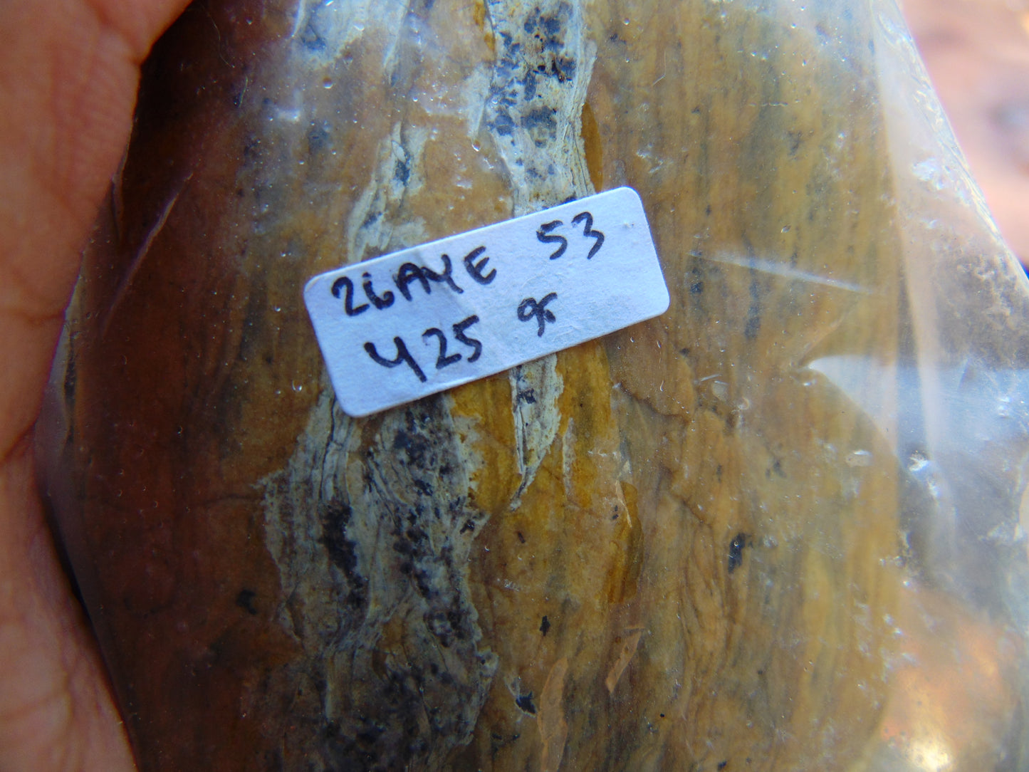 425 gram Polished Indonesia Yellow Aromatic Amber for Healing 26AYE53