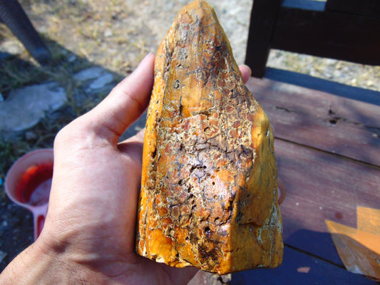 322 gram Polished Indonesia Yellow Aromatic Amber for Healing 26AYE1