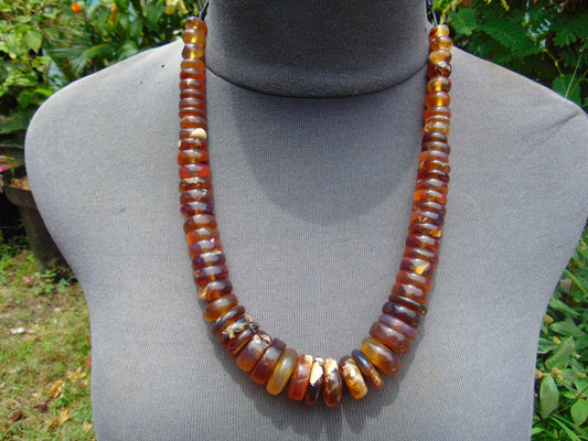 67 gram Small Beads Combination Necklace Indonesian Yellow Amber for Healing NE21