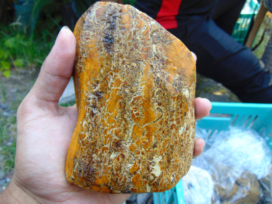 361 gram Polished Indonesia Yellow Aromatic Amber for Healing 26AYE39
