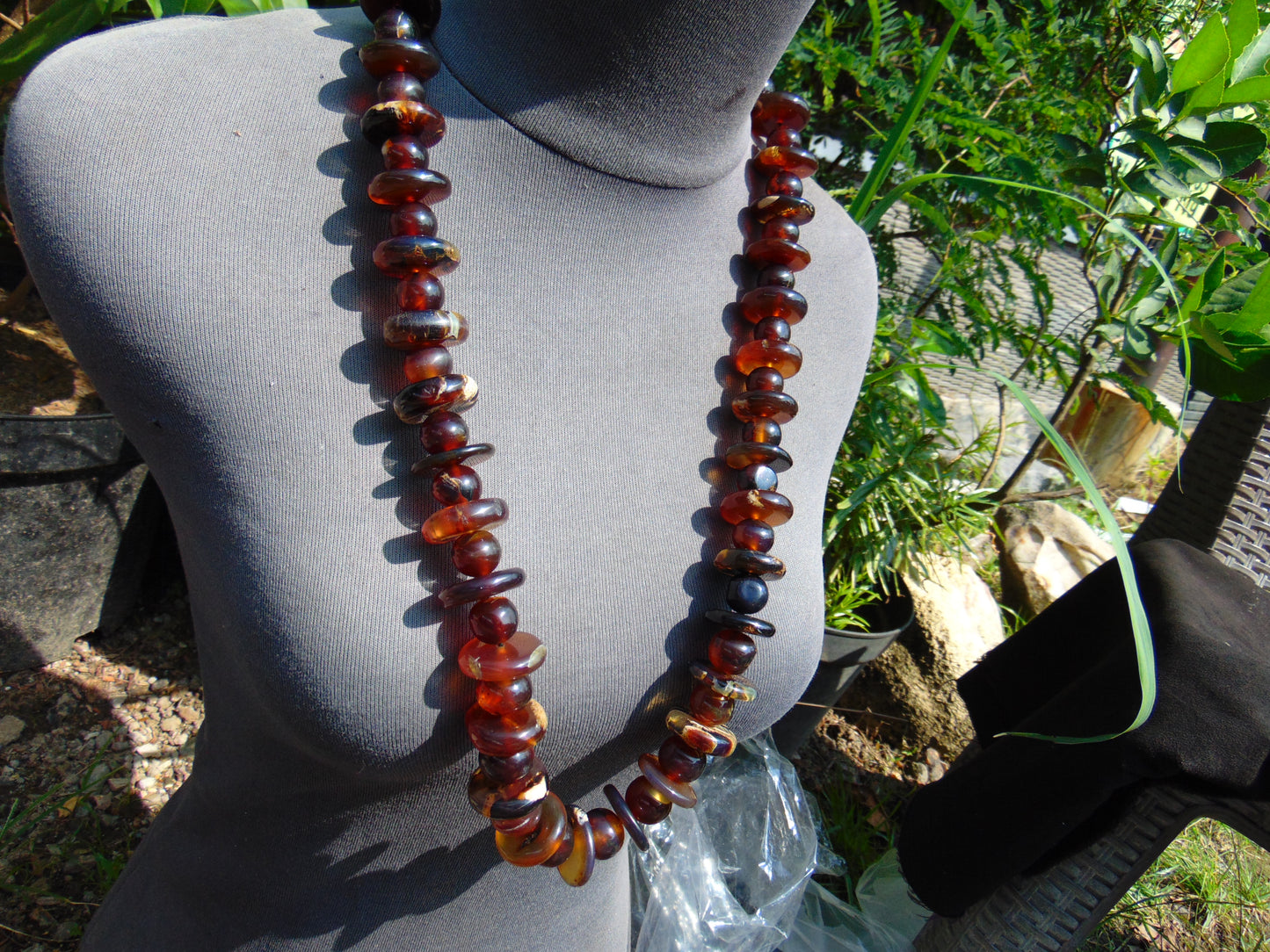 141 gram Small Beads Combination Necklace Indonesian Yellow Blue Amber for Healing NK2