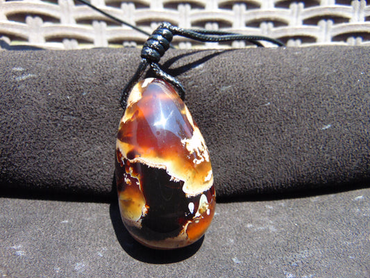 33 gr Teardrop Pendant Indonesian Inclusion Amber for Healing 25A65