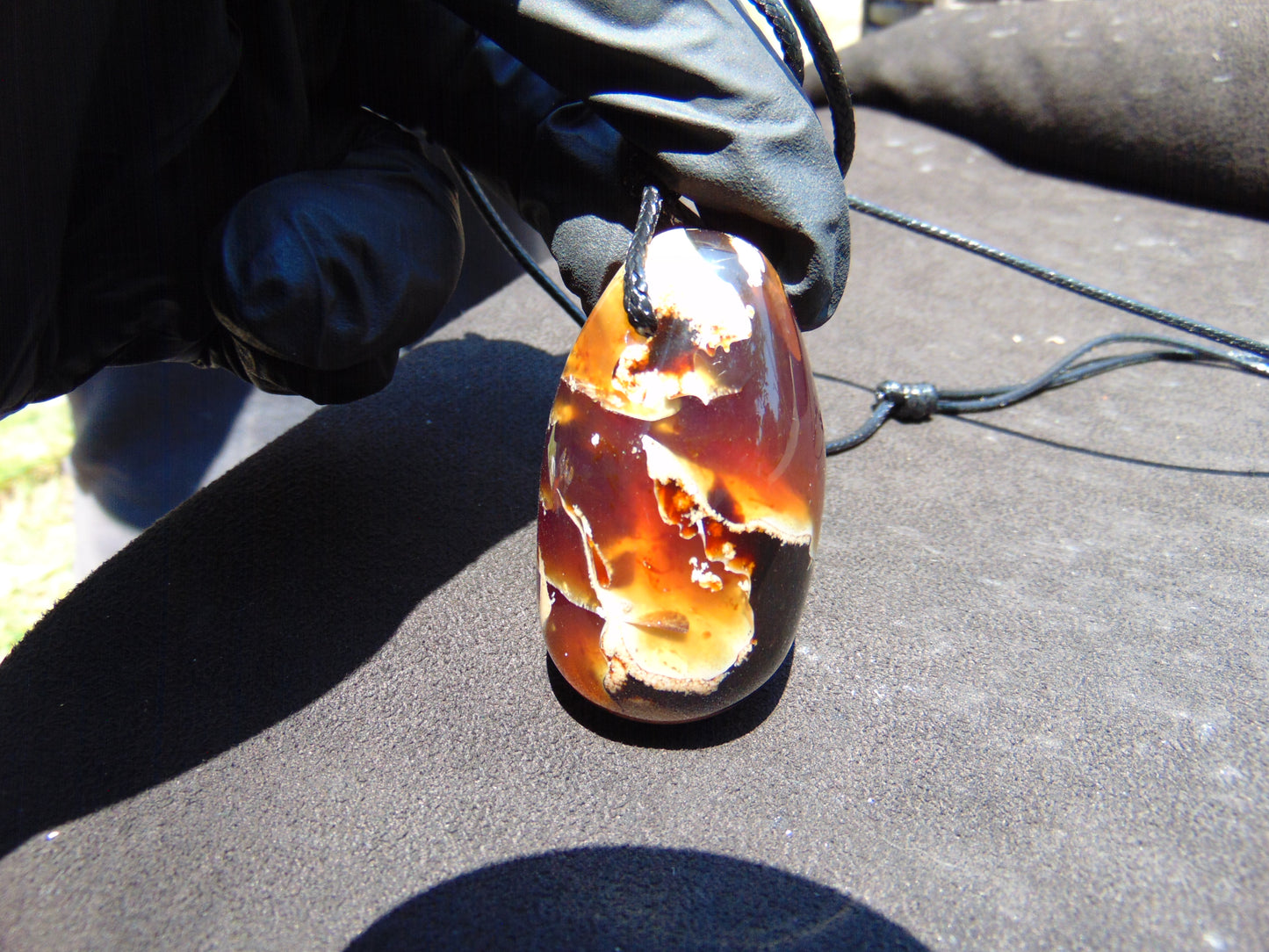 33 gr Teardrop Pendant Indonesian Inclusion Amber for Healing 25A65