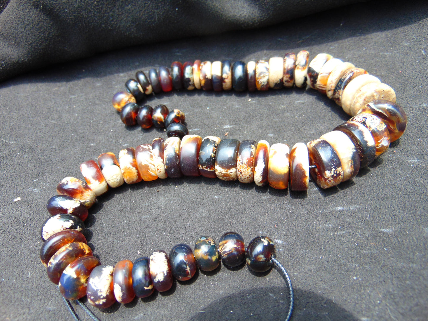 78 gram Small Beads Combination Necklace Indonesian white Amber for Healing NE24