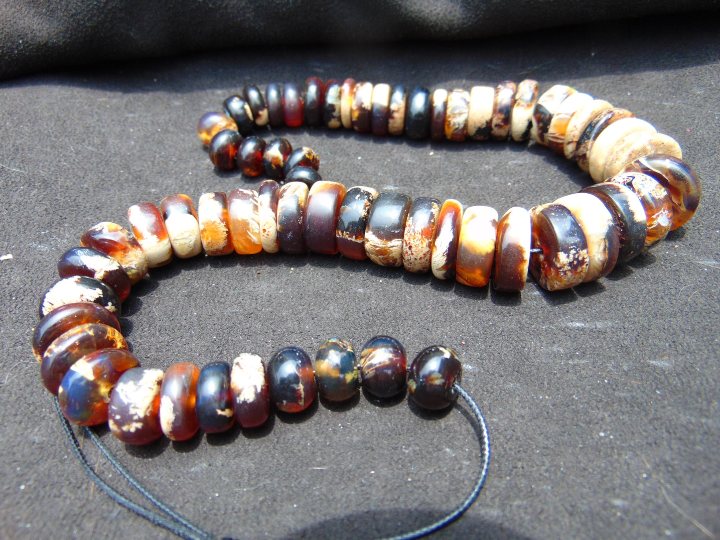 78 gram Small Beads Combination Necklace Indonesian white Amber for Healing NE24