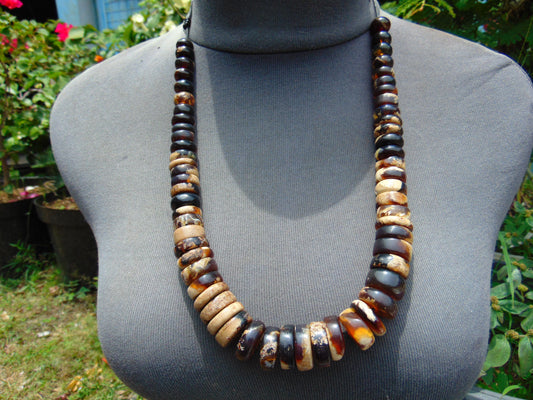78 gram Small Beads Combination Necklace Indonesian white Amber for Healing NE24
