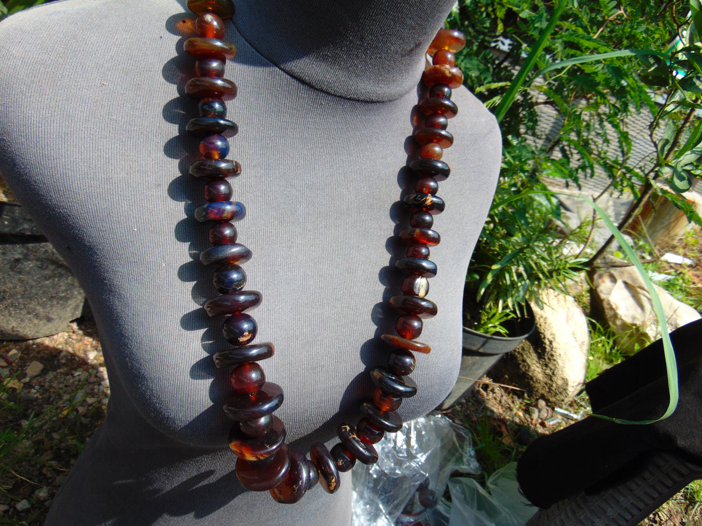 158 gram Small Beads Combination Necklace Indonesian Red Amber for Healing NK4