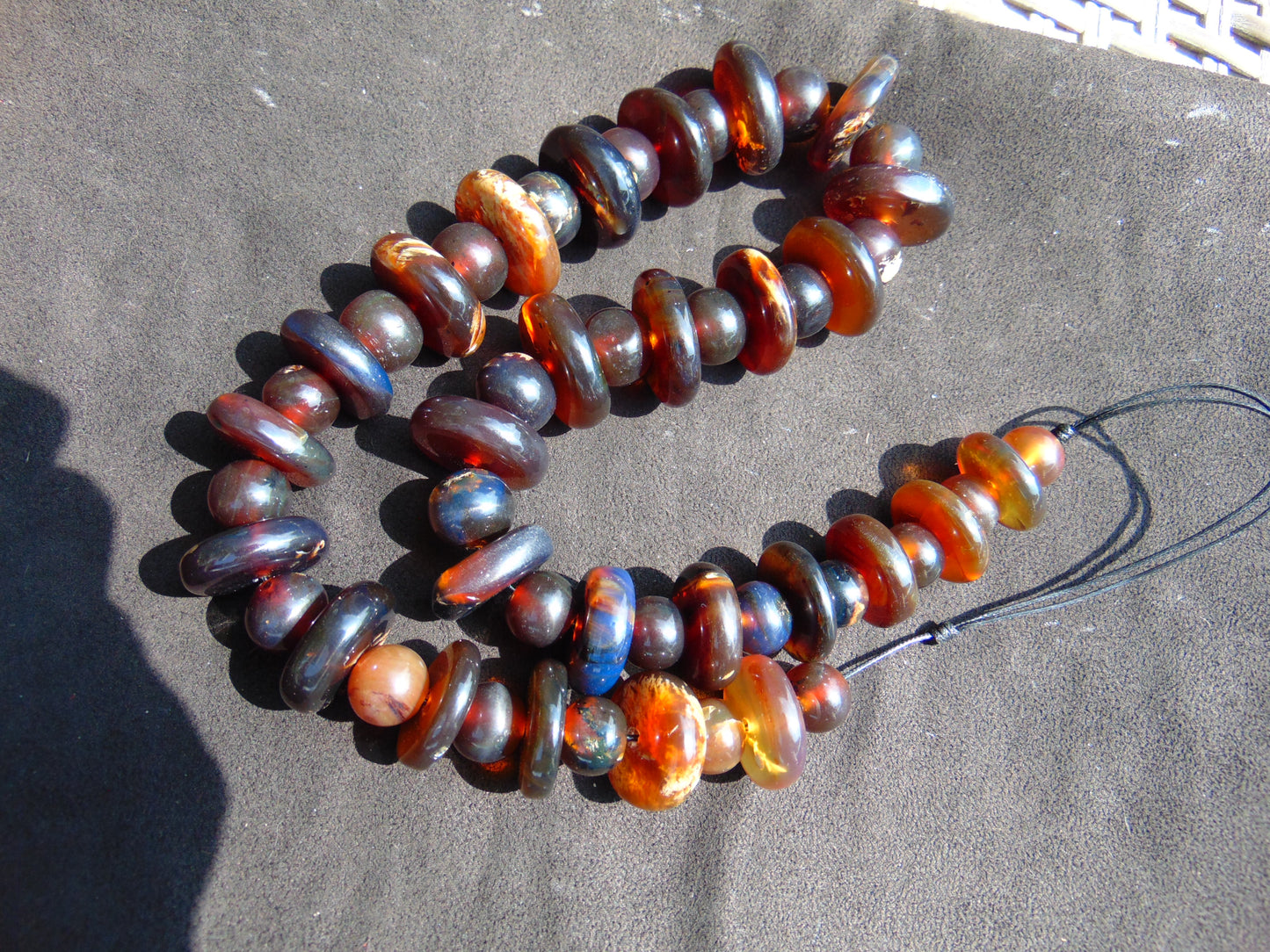158 gram Small Beads Combination Necklace Indonesian Red Amber for Healing NK4
