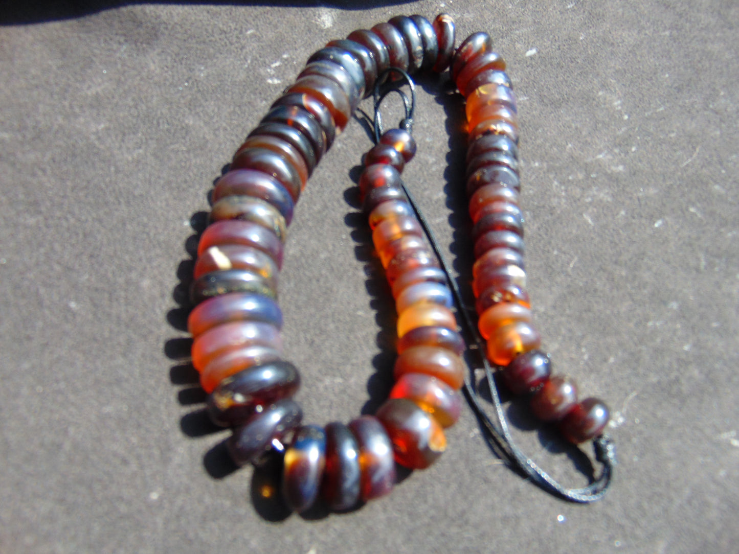 78 gram Small Beads Combination Necklace Indonesian blue Red Amber for Healing NE27