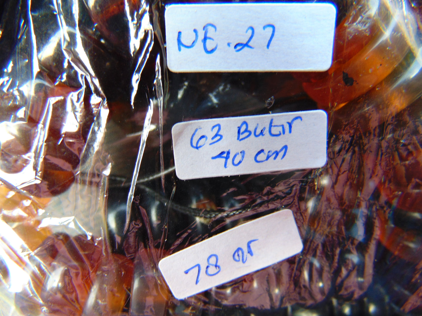 78 gram Small Beads Combination Necklace Indonesian blue Red Amber for Healing NE27