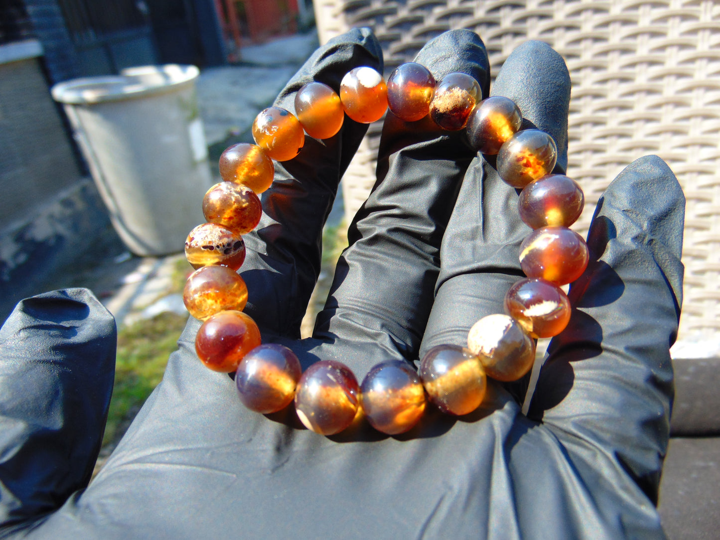 13 Gram Small Beads Bracelet Indonesian Amber for Healing AW10B15