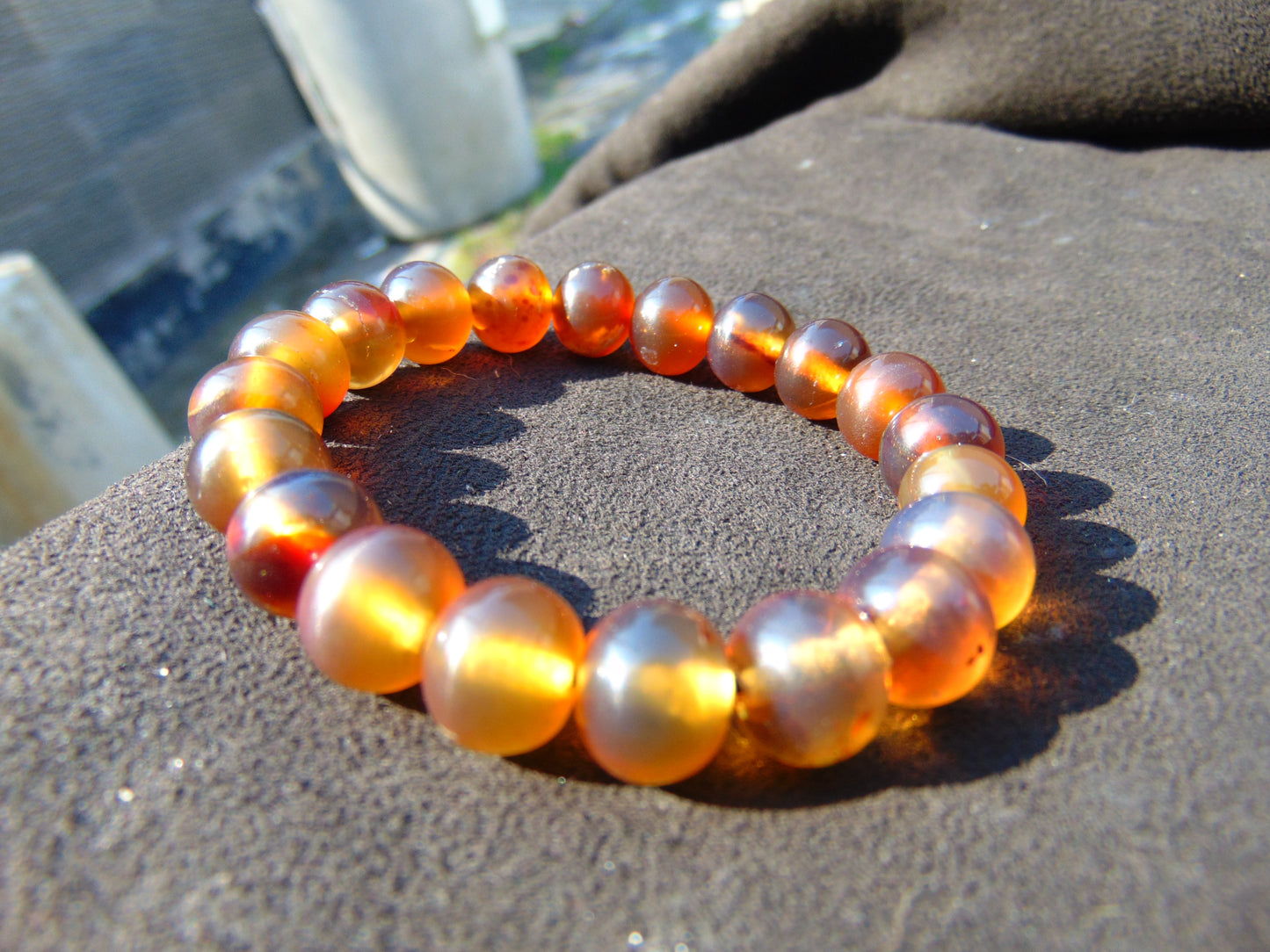 13 Gram Small Beads Bracelet Indonesian Amber for Healing A20G4
