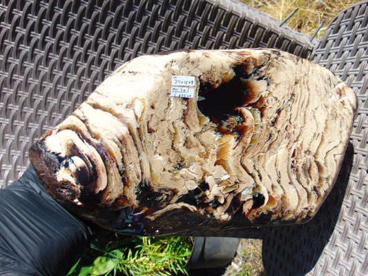 5696 gram Big Full Polished 24x16x9 cm Indonesia Black White Amber for Healing ML39